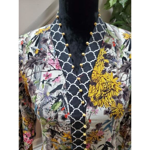 Sapphire Women's Multicolor Polyester V-Neck Long Sleeve Pullover Kurti Size M - Picture 3 of 10